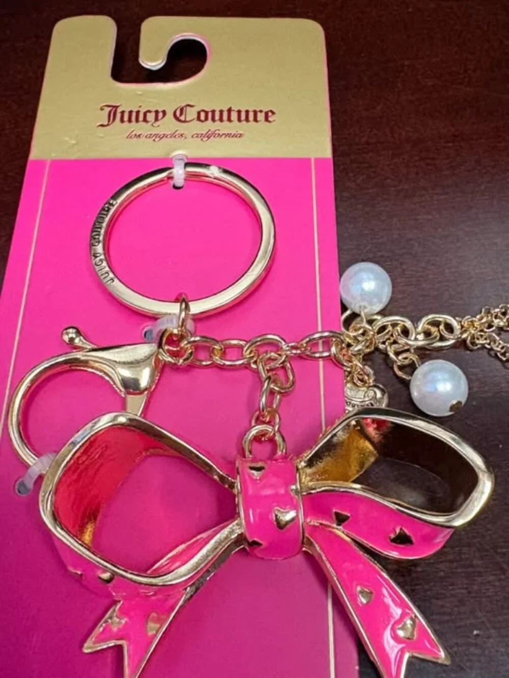 Juicy Couture Pink Bow Keychain